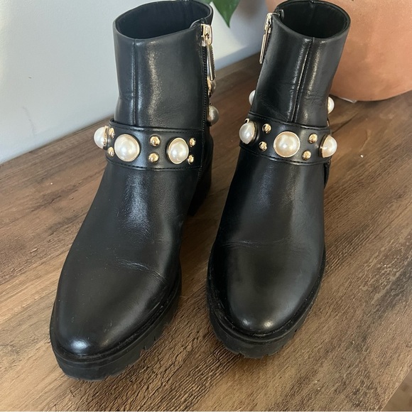 Karl Lagerfeld Paris Pixie Embellishment Moto Boots - Picture 2 of 10